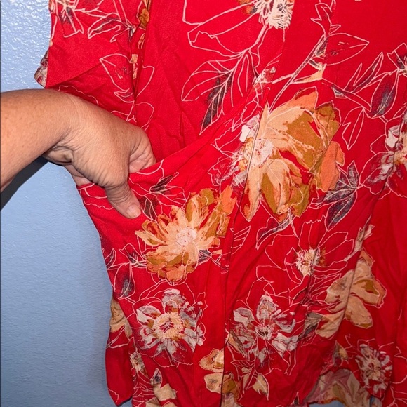 Free People Eyes on You Floral Print Red Poppy Dress / size 2 XS. B3 - Picture 8 of 10